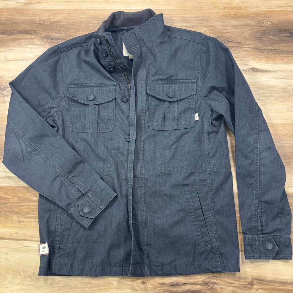 Vans Field Jacket Mens Medium Workwear Cotton Blend Utility Coat Grey Streetwear